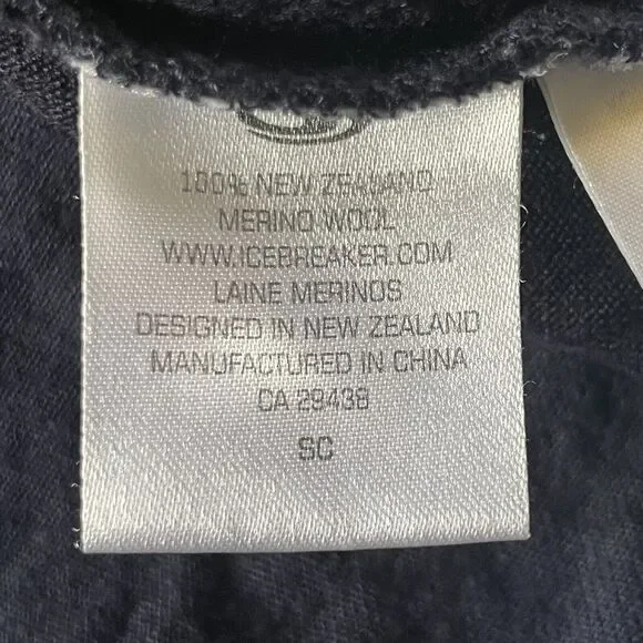 Icebreaker Merino Sweater Mens XL Navy Bodyfit 260 New Zealand Wool 1/4 Zip